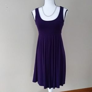 Saint Tropez West Pleated Empire Waist Dress S Purple